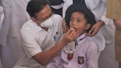 Temuan kasus polio di Pidie, Aceh, Kementerian Kesehatan targetkan imunisasi anak di sumut capai 95 persen. Foto kemkes.go.id.