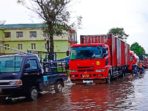 Hujan Turun,  Jalan Kawasan Berastagi-Kabanjahe Digenangi Air