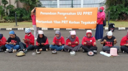 Aksi menuntut pengesahan RUU PPRT menjadi UU PRT. Foto Twitter @jalaprt.