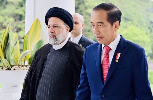 Presiden Jokowi menerima kunjungan Presiden Iran Seyyed Ebrahim Raisi di Istana Bogor pada Selasa, 23 Mei 2023. Foto BPMI Setpres/Laily Rachev.