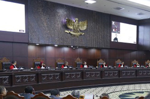 Mahkamah Konstitusi tolak gugatan sistem Pemilu. Foto mkri.id.