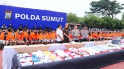 Kapolda Sumut Irjen Pol Agung Setya Imam menggelar konferensi pers pengungkapan pabrik narkoba di Tanjung Balai. Foto Instagram Polda Sumut.