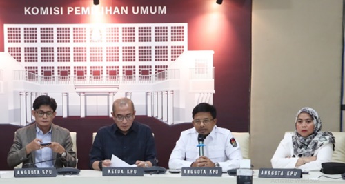 Konferensi pers KPU menyoal jadwal pendaftaran Capres-Cawapres Pemilu 2024. Foto kpu.go.id.