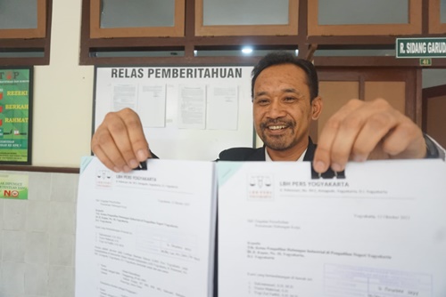 Perkara PHK jurnalis akurat.co berlanjut ke Pengadilan Hubungan Industrial (PHI) Yogyakarta. Foto istimewa.
