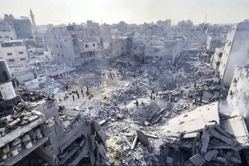 Agresi Israel di Jalur Gaza, Palestina pada Senin, 25 Desember 2023, menewaskan puluhan warga sipil terutama anak-anak. Foto WAFA.