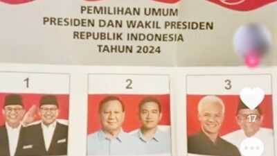 WNI di Taipei, Taiwan, telah menerima surat suara Pilpres 2024. Foto TikTok.