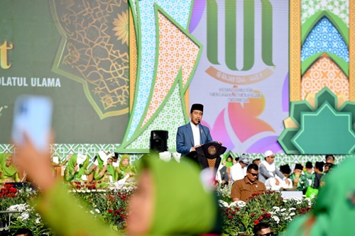 Presiden Jokowi hadir dalam Harlah Muslimat NU,20 Januari 2024. Dok. BPMI Setpres.