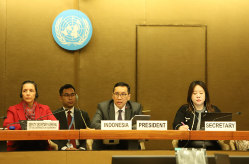 Indonesia sebagai Presiden Konferensi Perlucutan Senjata (Conference on Disarmament/CD), 26 Februari 2024. Foto kemlu.go.id.