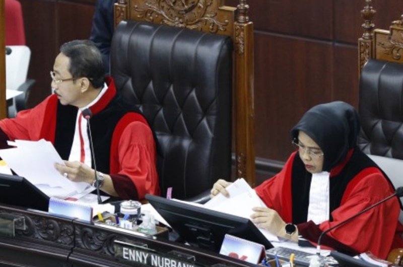 Pembacaan Putusan 70 MK menyoal syarat usia calon kepala daerah pada Selasa, 20 Agustus 2024. Foto mkri.id/Bayu.