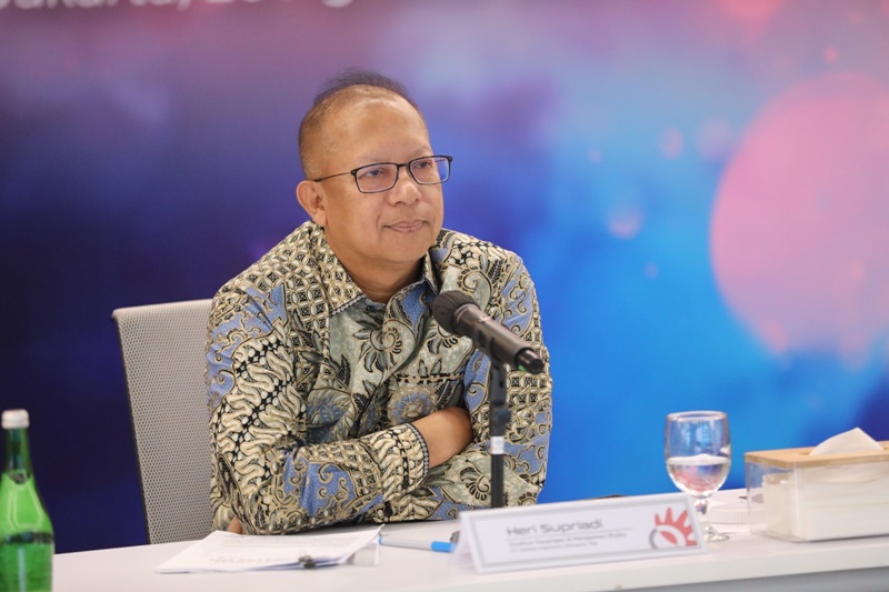 Direktur Keuangan dan Manajemen Risiko Telkom Heri Supriadi dalam acara Public Expose Live 2024 di Jakarta. Foto Istimewa.