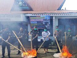 Kacabjari Tigabinanga Musnahkan Barang Bukti Tindak Pidana Narkotika