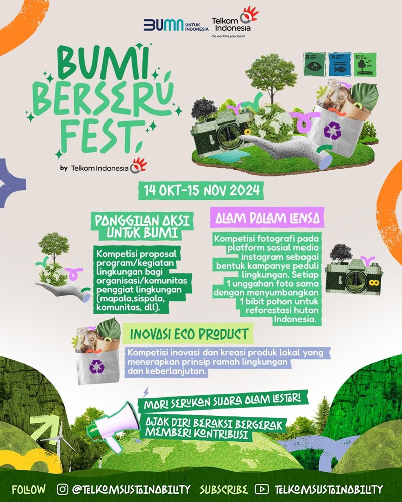 Telkom gelar kompetisi Bumi Berseru Fest 2024.