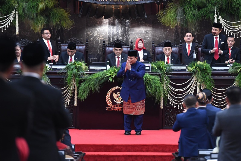 Pelantikan Presiden Indonesia Prabowo Subianto di Gedung MPR/DPR Jakarta, Minggu, 20 Oktober 2024. Foto BPMI Setpres/Kris.