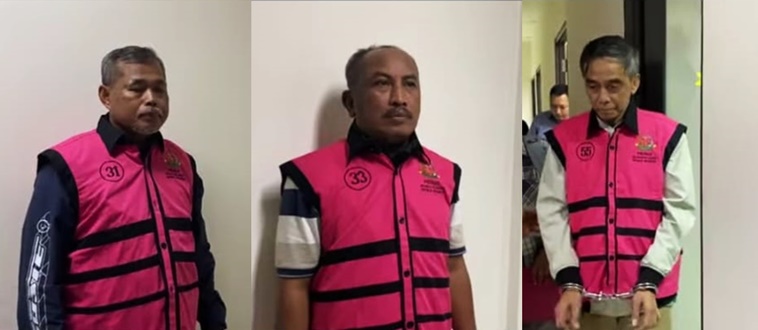 Kejagung kembali menetapkan tiga hakim sebagai tersangka dalam kasus suap hakim Rp60 miliar dalam putusan onslag tiga perusahaan perkebunan, yakni hakim karir PN Jakarta Pusat Djuyamto, hakim Adhoc Tipikor PN Jakarta Pusat Ali Muhtarom, dan hakim karir PN Jakarta Pusat Agam Syarif Baharuddin. Foto kolase tangkap layar Instagram @kejaksaan.ri.