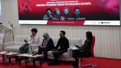 Seminar Memperkuat Perlindungan Terhadap Pers Mahasiswa di Era Digital dalam rangkaian memperingati World Press Freedom Day 2025. Foto Istimewa.