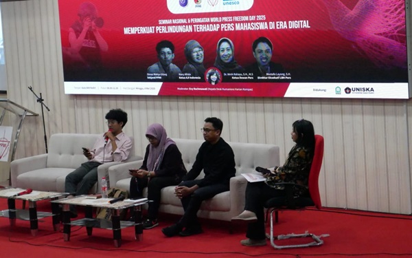 Seminar Memperkuat Perlindungan Terhadap Pers Mahasiswa di Era Digital dalam rangkaian memperingati World Press Freedom Day 2025. Foto Istimewa.