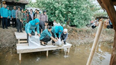 Kahiyang Ayu Tabur 15.000 Benih Ikan, Dorong Swasembada Pangan di Langkat