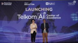 Direktur Utama Telkom Dian Siswarini dan CEO Telin Budi Satria Dharma Purba di acara pembukaan Bali Annual Telkom International Conference (BATIC) 2025.