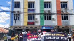 Koalisi Advokasi Keadilan dan Keselamatan Jurnalis Papua mengelar aksi memperingati satu tahun serangan bom molotov ke Kantor Redaksi Jubi yang terjadi pada 16 Oktober 2024.