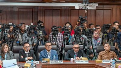 Sidang pembacaan putusan Mahkamah Kehormatan Dewan (MKD) DPR RI terhadap dugaan pelanggaran kode etik anggota DPR RI, Ahmad Sahroni (Nasdem), Adies Kadir (Golkar), Surya Utama alias Uya Kuya (PAN), Nafa Indira Urbach (Nasdem), dan Eko Hendro Purnomo alias Eko Patrio (PAN). Foto Mario/dpr.go.id.