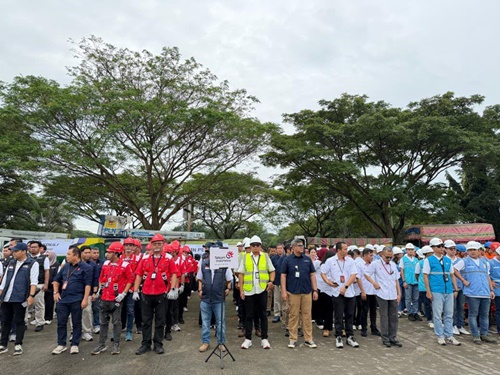 Apel kesiapan Relawan BUMN Peduli di area Bandara Kualanamu, Sumatra Utara. Foto Istimewa.