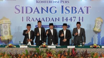 Menteri Agama Nasaruddin Umar dalam sidang Isbat pada Selasa, 17 Februari 2026, di Hotel Borobudur, Jakarta, menetapkan 1 Ramadan 1447 H/2026 jatuh pada 19 Februari 2026. Foto: Rahadian Bagaskara.