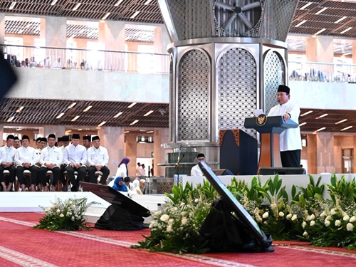 Presiden Prabowo Subianto menghadiri pengukuhan pengurus Majelis Ulama Indonesia (MUI) Masa Khidmat 2025–2030 di Masjid Istiqlal, Jakarta pada Sabtu, 7 Februari 2026. Foto: Kris/BPMI Setpres.