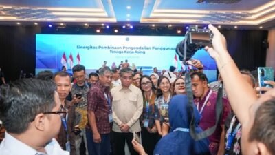 Menteri Yassierli menghadiri acara Sinergitas Pembinaan dan Pengendalian Penggunaan Tenaga Kerja Asing di Jakarta, Rabu, 23 September 2026. Foto Istimewa.