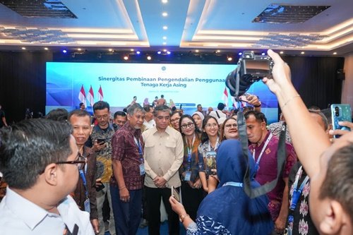 Menteri Yassierli menghadiri acara Sinergitas Pembinaan dan Pengendalian Penggunaan Tenaga Kerja Asing di Jakarta, Rabu, 23 September 2026. Foto Istimewa.