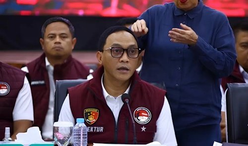 Direktur Tindak Pidana Narkoba Bareskrim Polri Brigjen Pol Eko Hadi Santoso dalam konferensi pers pengungkapan kasus penyelundupan narkoba di Batam. Foto Humas Polri.